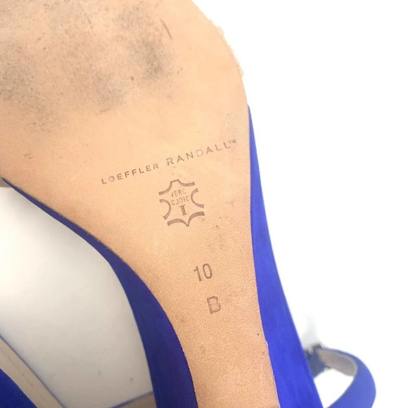 Loeffler Randall Addie Strappy Demi-Wedge Sandal Cobalt Blue Size US 10 - Picture 11 of 11